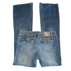 Seductions Denim Button Fly Hipster Flare Jeans size 9